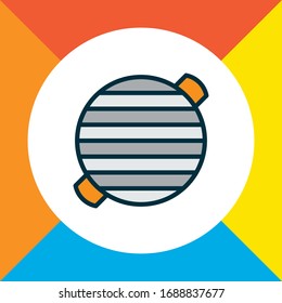 Bbq icon colored line symbol. Premium quality isolated barbecue element in trendy style.