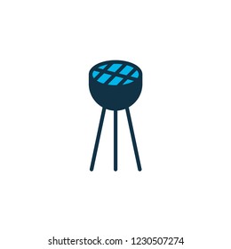 Bbq icon colored symbol. Premium quality isolated barbecue element in trendy style.