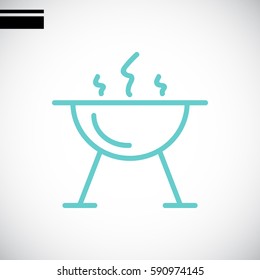  B-B-Q icon flat.