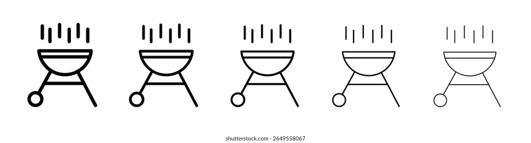 BBQ icon flat simple outline logo