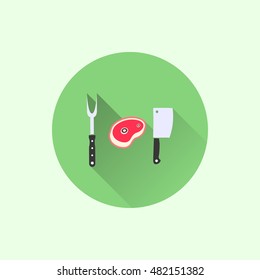 bbq icon. flat style