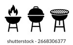 BBQ icon. Grill icon set