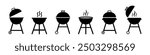 Bbq icon. Grill vector set. Barbeque symbol. Isolated bbq sign.