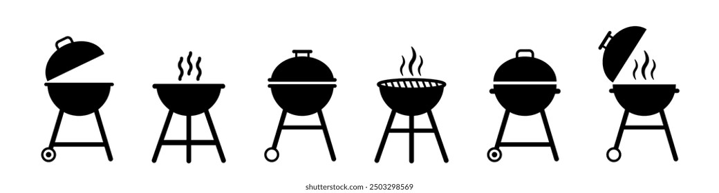 Bbq icon. Grill vector set. Barbeque symbol. Isolated bbq sign.