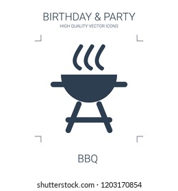 bbq icon. high quality filled bbq icon on white background. from birthday party collection flat trendy vector bbq symbol. use for web and mobile