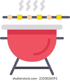 BBQ Icon image. Suitable for mobile application.
