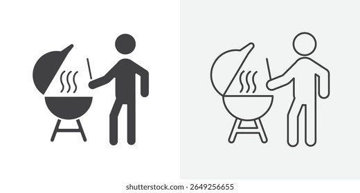 BBQ icon Line graphics illustration