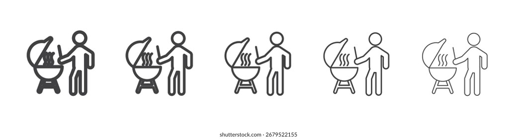 BBQ icon Line graphics illustration symbol