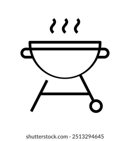bbq-Symbol. Gliederungsdesign einzeln auf weißem Hintergrund