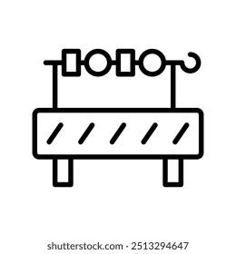 ícone bbq. Design de estilo de estrutura de tópicos isolado no plano de fundo branco