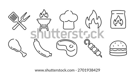 BBQ icon set. Barbecue icons