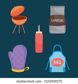 BBq-Symbol auf blauem Hintergrund