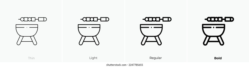 bbq icon. Thin, Light Regular And Bold style design isolated on white background
