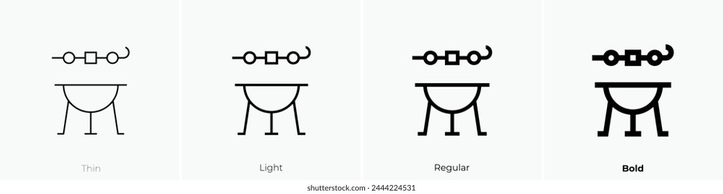 bbq icon. Thin, Light Regular And Bold style design isolated on white background