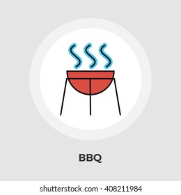 BBQ Icon Vector. Flat icon isolated on the white background. Editable EPS file. Vector illustration.