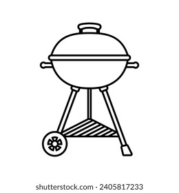 BBQ icon vector. Grill illustration sign. Picnic symbol or logo.
