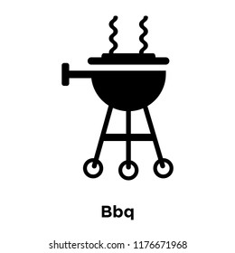 Bbq icon vector isolated on white background, logo concept of Bbq sign on transparent background, filled black symbol