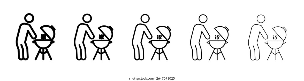 BBQ icon vector outline symbol or illustration