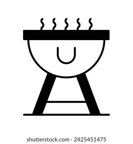 Bbq icon vector strock illustration