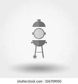 BBQ. Icon for web and mobile application. Vector illustration on a white background. Flat design style.