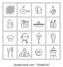 BBQ icons contour