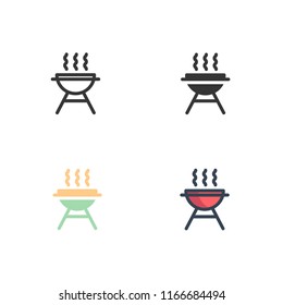 bbq icons vector with four different styles