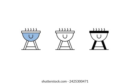 Bbq icons vector strock illustration