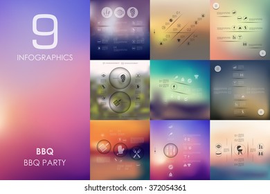 BBQ infographic with unfocused background