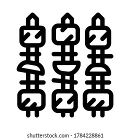 bbq kebab icon vector. bbq kebab sign. isolated contour symbol illustration