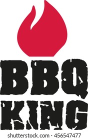 BBQ King cracked font with flame