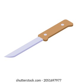 Bbq knife icon isometric vector. Butcher barbecue knife. Meat steak equipment