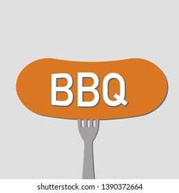 bbq lets grill some sausage grey background vector