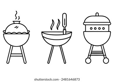 BBQ Line Art Moderne und stilvolle Illustrationen