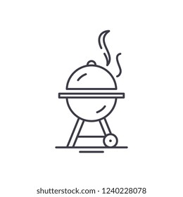 Bbq line icon concept. Bbq vector linear illustration, symbol, sign