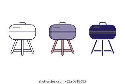 Bbq line and solid vector icon