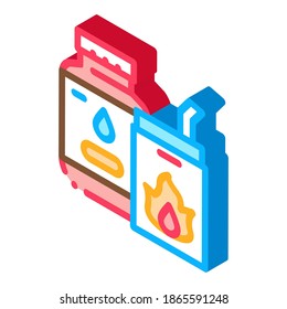 bbq liquid for fire icon vector. isometric bbq liquid for fire sign. color isolated symbol illustration