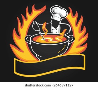 A BBQ logo design illustration concept.