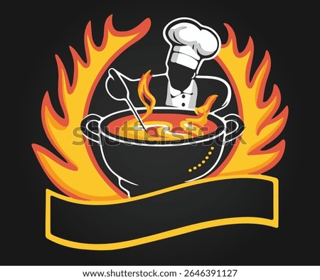 A BBQ logo design illustration concept.