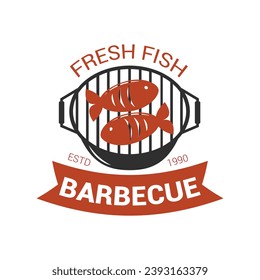 BBQ Logo Designs, Grill Barbeque logo, symbols, Barbeque logo maker, modern barbeque, unique logo, fish Barbeque, fish bbq
