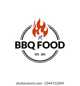 bbq logo template design cr