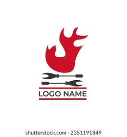 BBQ Logo Template with Grey Tools. eps 10 easy to edit