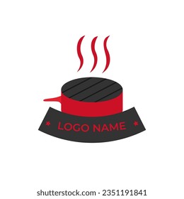 BBQ Logo Template with grill. eps 10 easy to edit