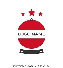 BBQ Logo Template with Three Star. eps 10 easy to edit