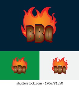 Bbq Logo Vector Template Writing Embers Stock Vector (Royalty Free ...