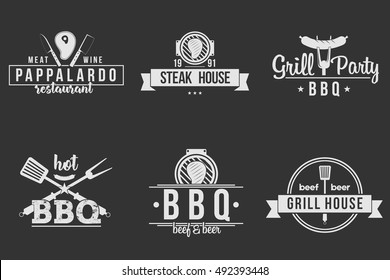 BBQ logos black and white