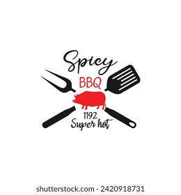 BBQ logotype and pig concept