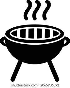 BBQ-Maschine, schwarz, Vektorgrafik-Symbol