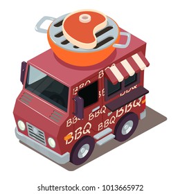 Bbq machine icon. Isometric illustration of bbq machine vector icon for web