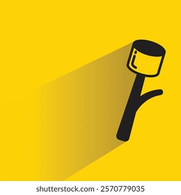 bbq marshmallow icon with shadow on yellow background