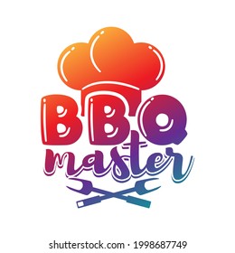 Bbq Master Quote Motivational Design, Barbecue Food Vector Illustration Art.